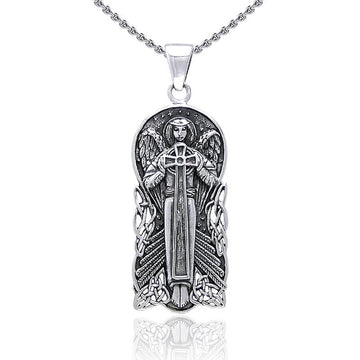 Celtic Angel Of Devotion Silver Pendant TP3442 - Jewelry